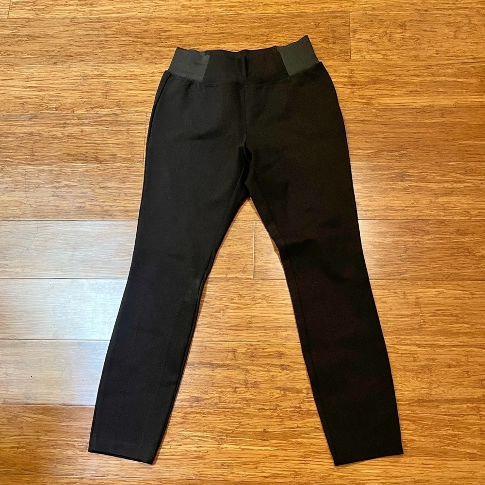 White + Warren Black Ponte Pull-Up Leggings Capsule Pants. Size Women's Small